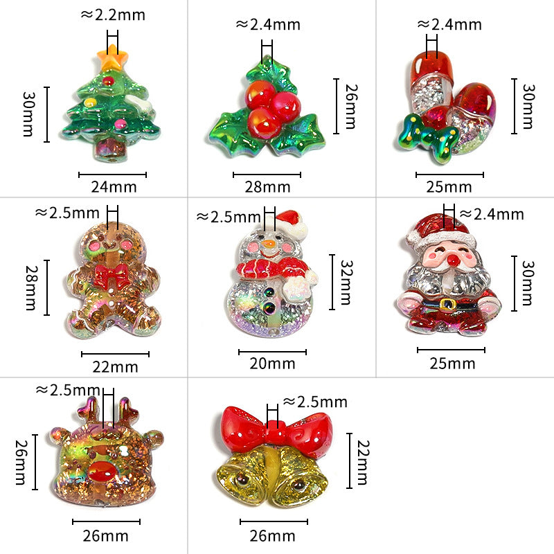 Wholesale 50pcs/pack Christmas DIY resin accessory sequins with holes for beading